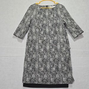 MM La Fleur New‎ York Dress Textured Print 3/4 Sleeve Sheath Knee Length